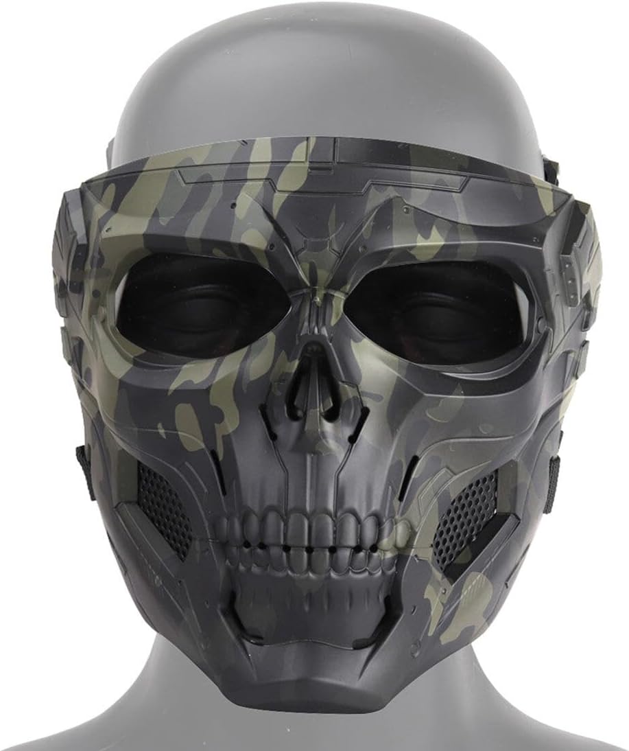 Adult Skull Tactical Mask – Fast Helmet Compatible, Impact Resistant Nylon Fiber, Breathable Cosplay Prop for Outdoor