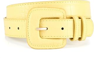 Women Belt for Jeans Dress Fashion Buckle Faux Leather Waist Belt for Ladies Coats