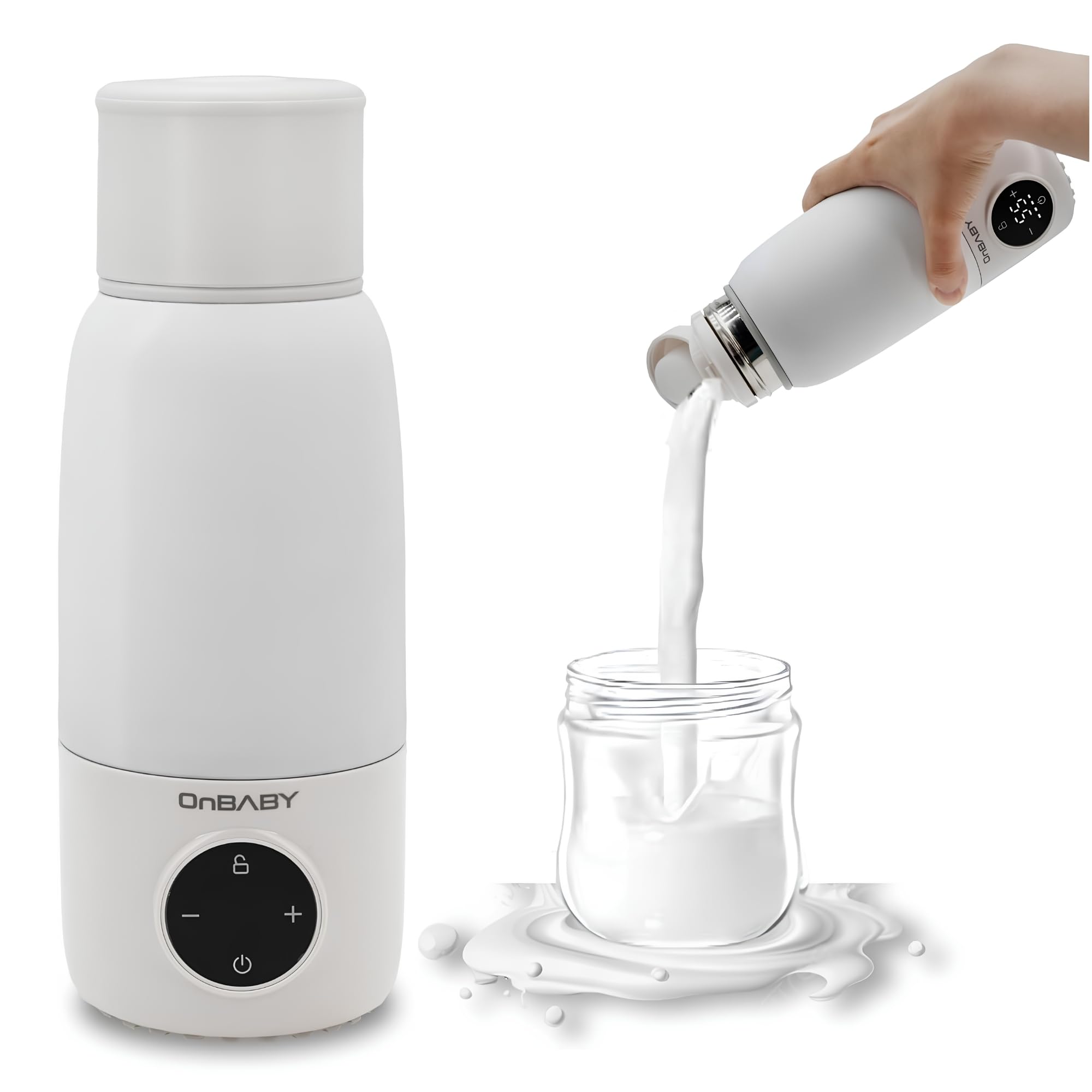 Chauffe-lait intelligent pour bébé d'une capacité de 500 ml, température réglable, chauffe-lait maternel portable et sans fil, chargement USB, idéal pour les voyages et une utilisation quotidienne.