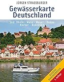 Gewässerkarte Deutschland Süd: Rhein, Main, Mosel, Donau, Neckar, Bodensee