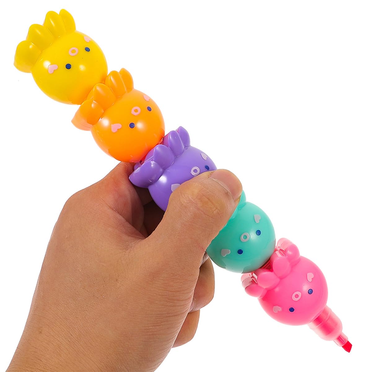 2 Set Mini Evidenziatori Fluorescenti Polpo Penne Impilabili Colorate per Scuola e Ufficio Design Portatile e Sicuro per e Scrittura