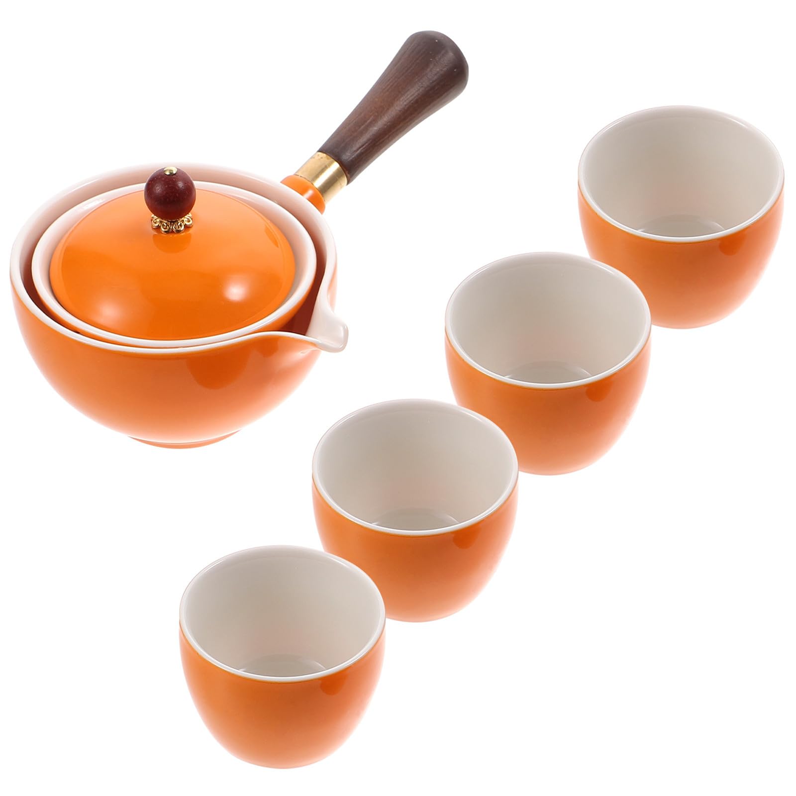 Théière céramique rotative transportable infusion sans résidus