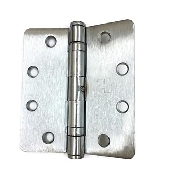 Hager Full Mortise Steel Hinge RC-BB1279 NRP 4.5 x 4.0 US26D/652 Satin Chrome 1/4" Radius Corners - Box of 3 Ball Bearing hinges