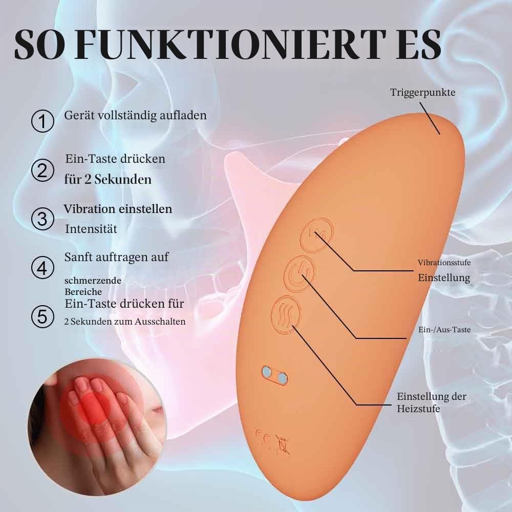 rozonii TMJ Relief Products Kiefermassagegerät mit Dual-Motor, vibrierend, sanfte Vibration für TMJ-Massage, Heizwerkzeug zur Schmerzlinderung, Verspannung, Steifheit und Kopfschmerzen