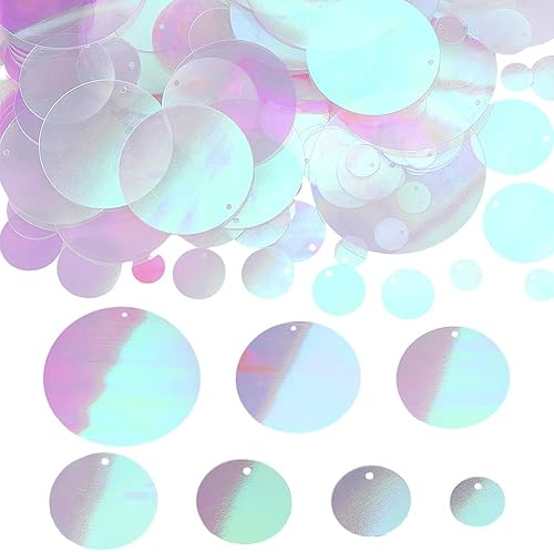 Miniatura 7 de PH PandaHall 340 lentejuelas sueltas, 7 tamaños de lentejuelas de arco iris, apliques iridiscentes, lentejuelas transparentes para bordar, novia,