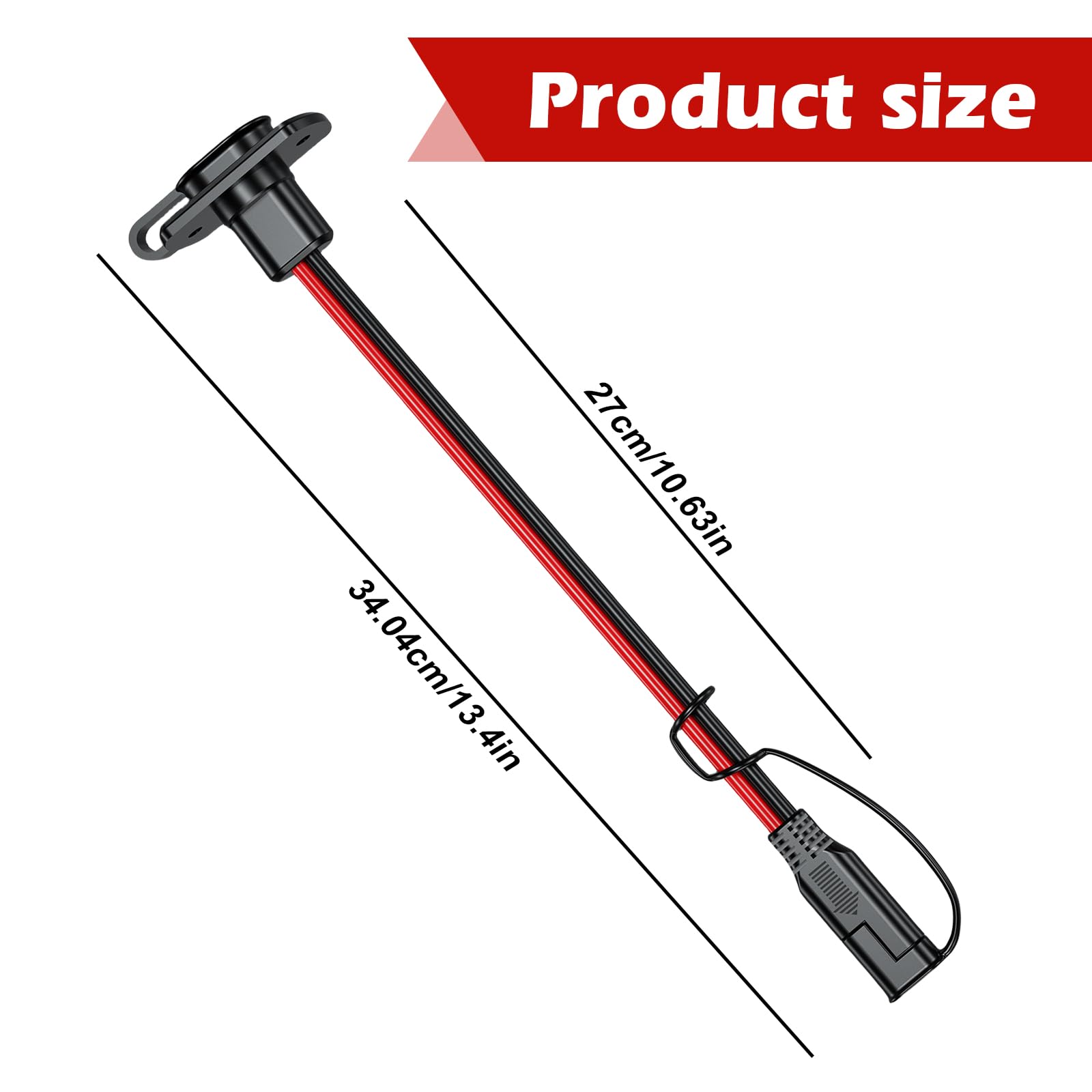 Peowuieu Connecteur SAE, Socle SAE Résistant Aux Intempéries, Connexion Murale Latérale, Câble SAE, Connexion , De Tableau électrique, Raccord Encastré Universel Pour Chargeur De