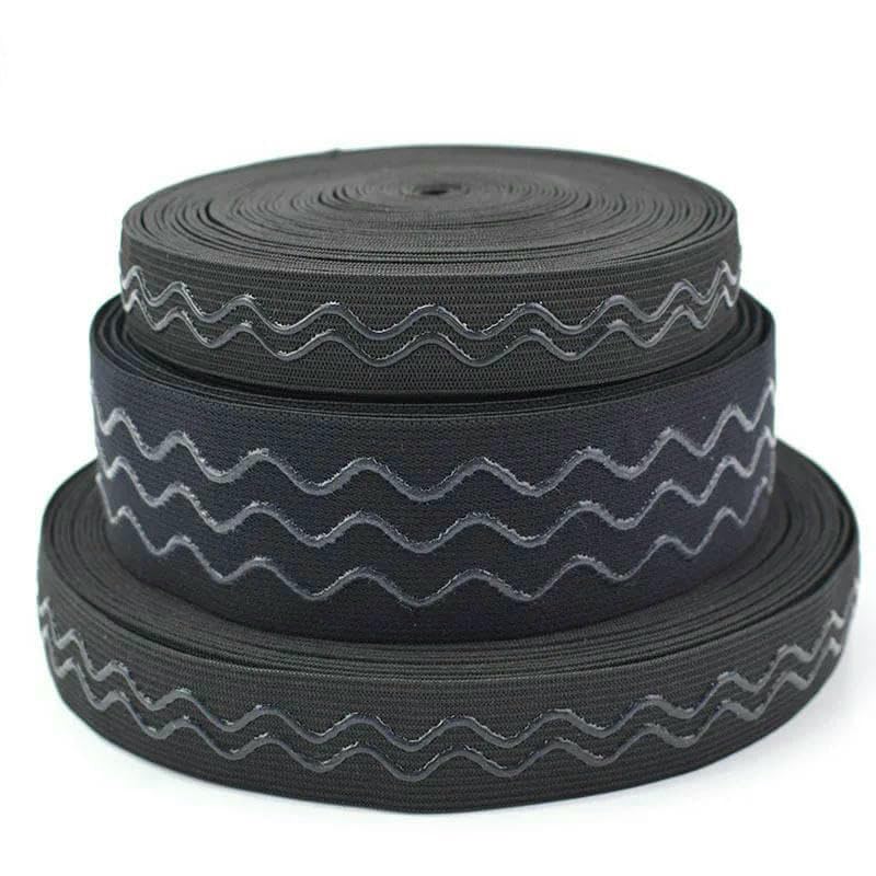 Elastyczna taśma nylonowa, Polyester Elastic Band For Sewing Bra Underwear DIY Multicolor 10-50mm 5-10 Meters(EB208-Black-30mm,10Meters)