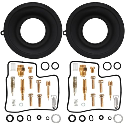 2 Pcs Carburetor Rebuild Kit Repair Kits Replacement for Honda Shadow Spirit 1100 VT1100C Black 1999-2000 VT1100C 1997 1998-2007 Carb with Diaphragm