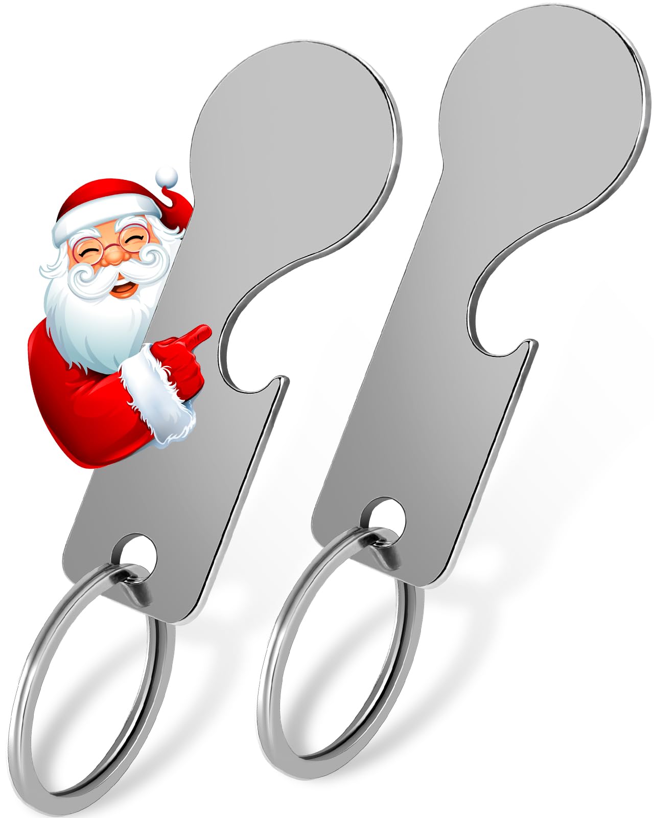 2 Shopping Trolley Token with Bottle Openner Made of Stainless Steel for Front Loader Shopping Trolley, 2 Pieces-2, 02