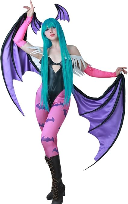 Women's Game Heart Hollow Top Costume With Wings