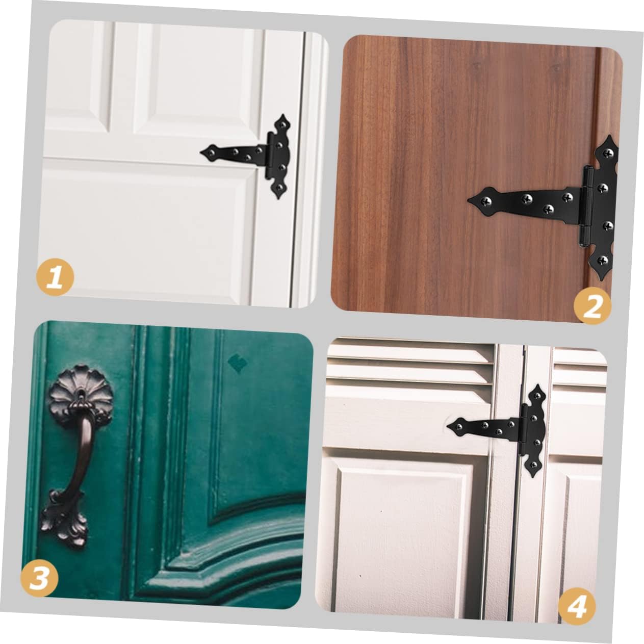 DOITOOL 4pcs Heavy Duty T-Shaped Hinges for Barn and Shed Doors Hinges Design Easy Install for Gates and Panels