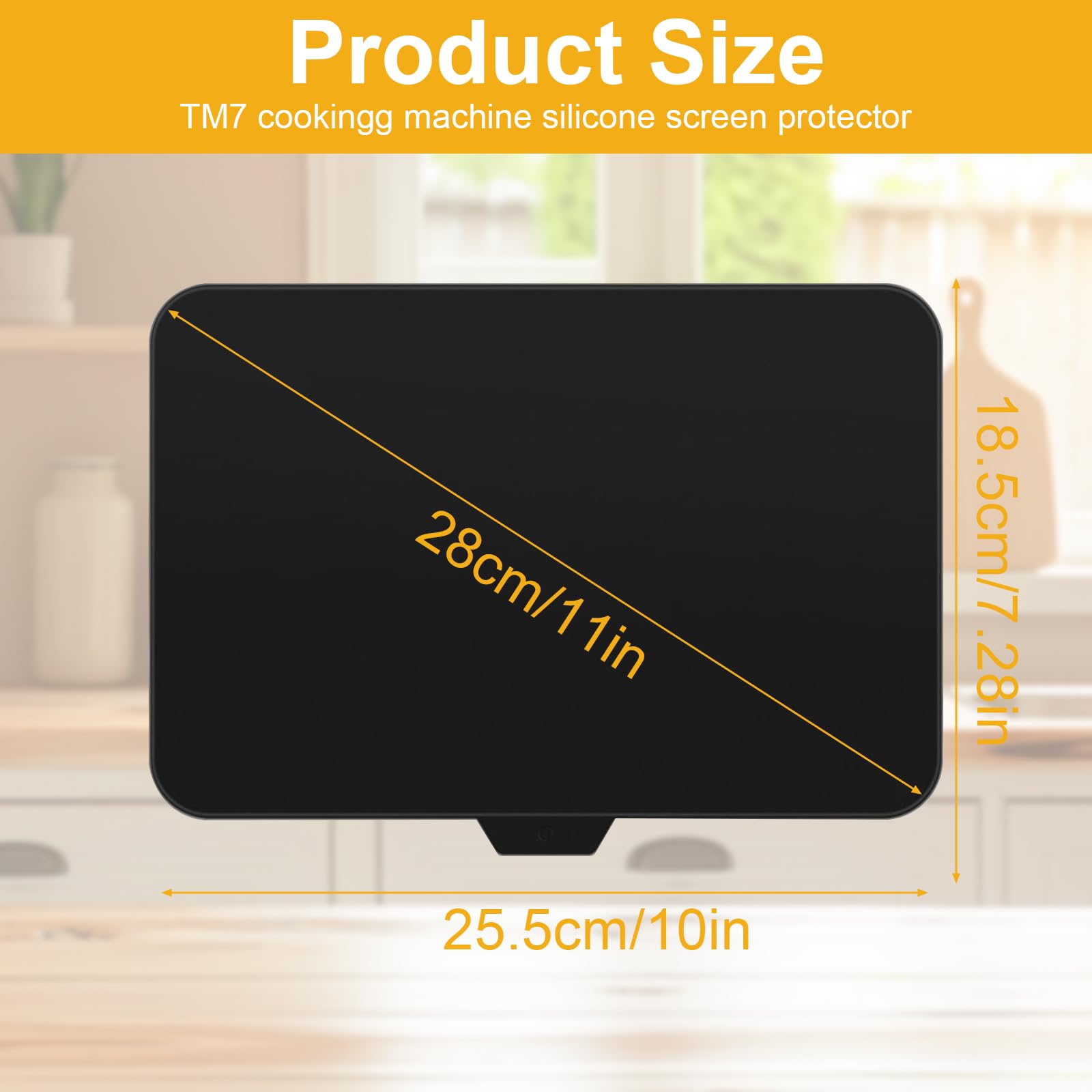 nplaseta Protector de pantalla Vorwerk Thermomix TM7, protege la pantalla de arañazos e impactos, accesorio gadget para Thermomix TM7 Bimby, color negro — view 2