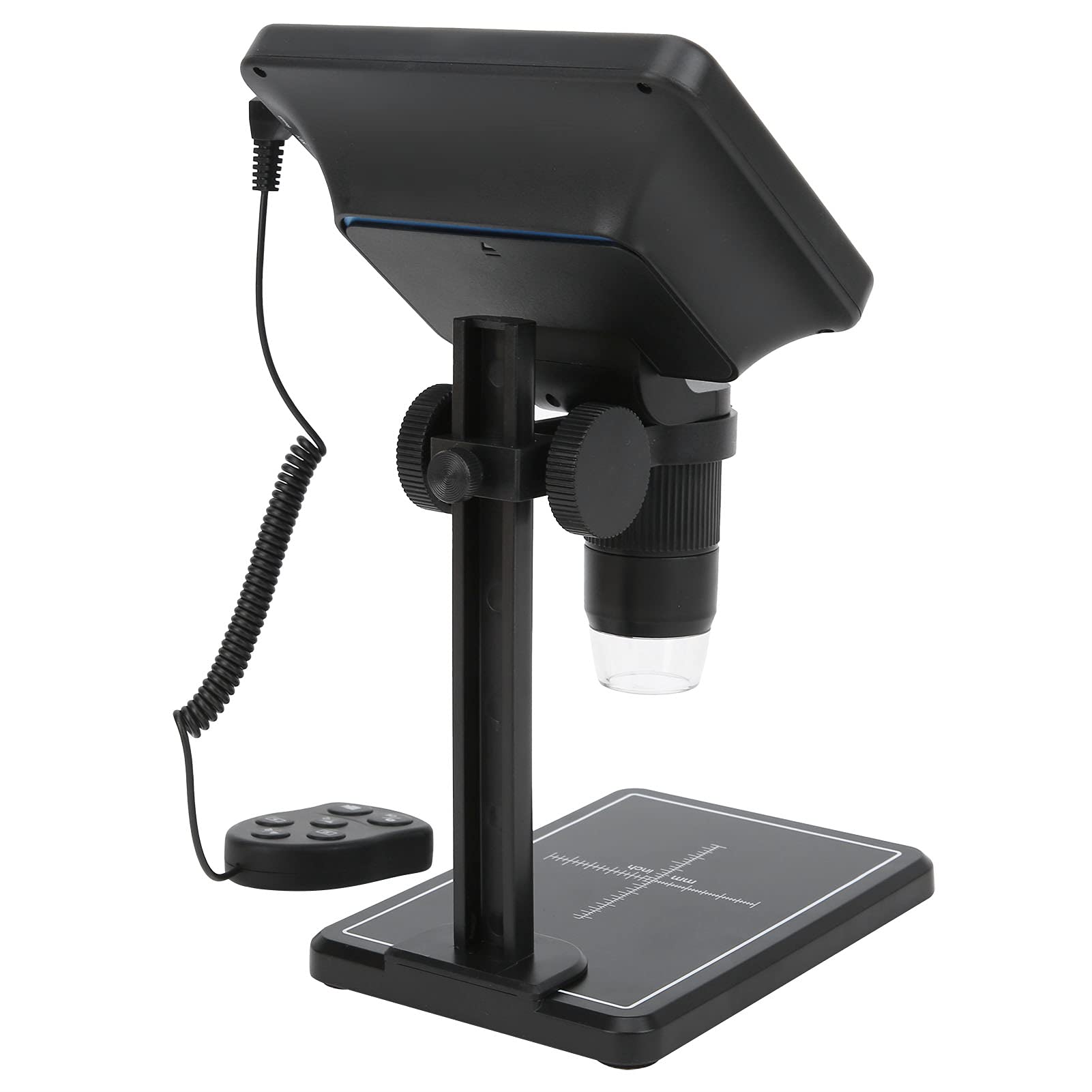 Cocoarm Mikroskop Cyfrowy 1080P, Mikroskop Inspekcyjny ze Stopu Aluminium ABS z 5-calowym Ekranem HD, 8 Regulowanych Diod LED, Zoom 1000x, Złącze USB do Naprawy Płytek PCB Badania Dydaktyczne