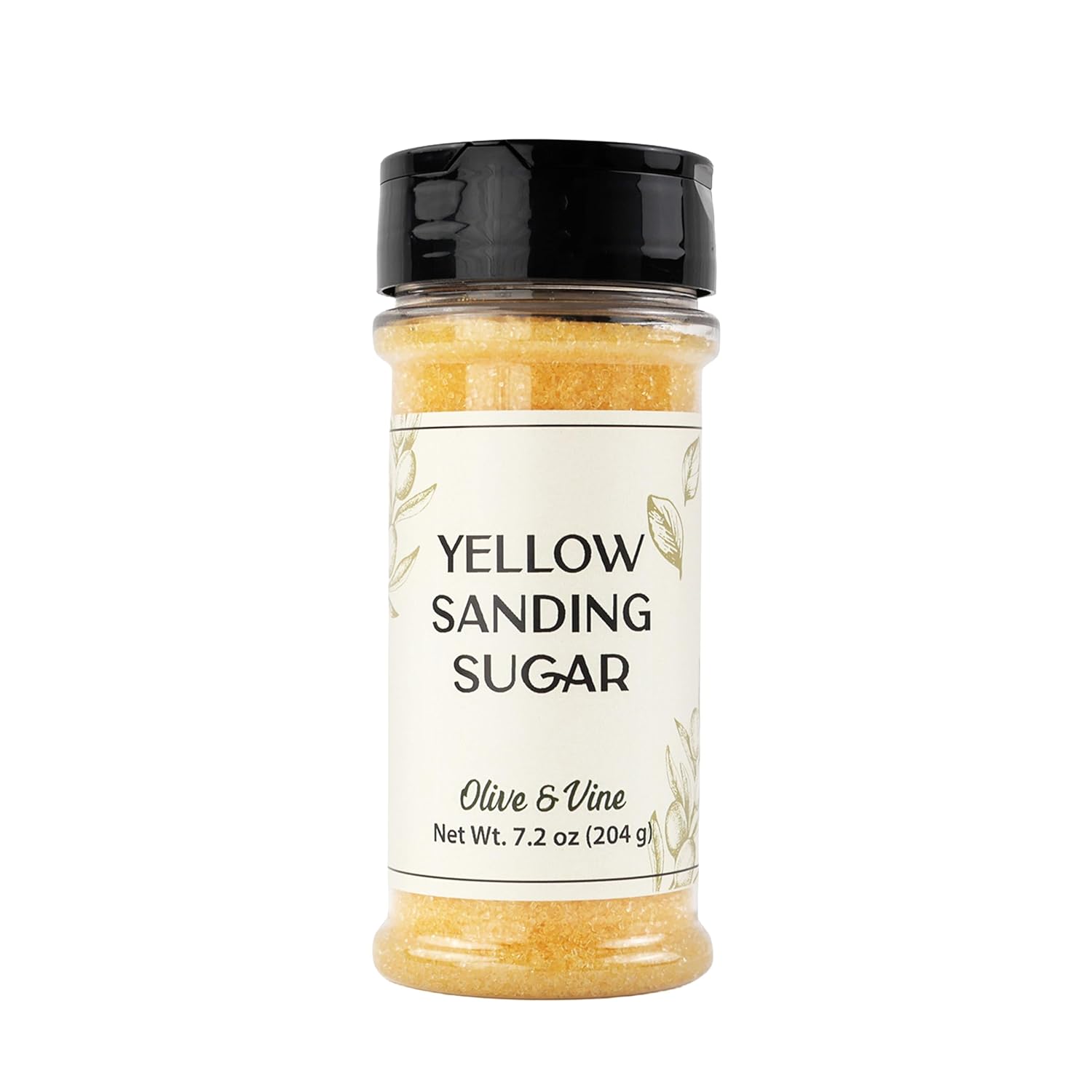 Olive & Vine Yellow Sanding Sugar, Sweet Finish, For Baking & Decorating, Rich Tradition, Authentic Taste, For Global Recipes (7.2 Ounce)
