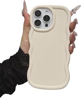 Nekiyo Tech Case Compatible with iPhone 13 Pro, Cute Curly Wave Frame TPU Cover for Girls Women, Silky Soft Phone Case Shockproof Protective Bumper - White