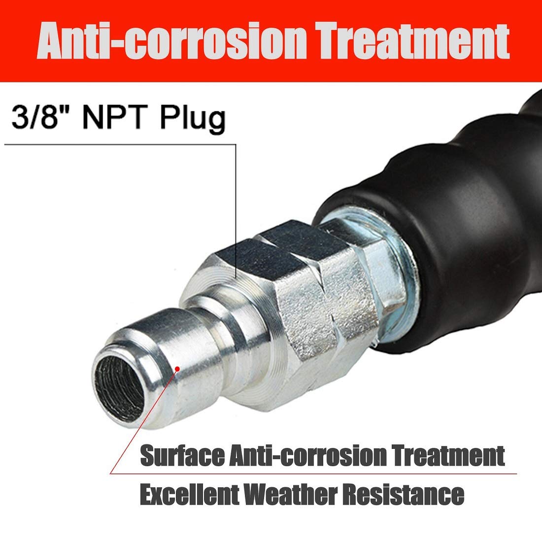 Buy YAMATIC 50 FT Pressure Washer Hose 3/8" Swivel Quick Connect For Cold & Hot Water Max 311°F