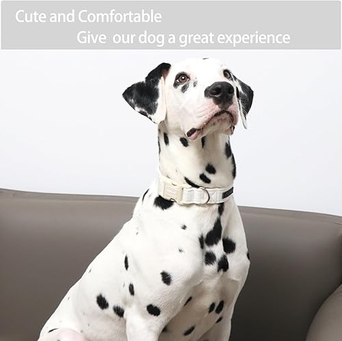 Miniatura 4 de Aring Pet Collar de algodón, ajustable, con hebilla de liberación rápida, para bodas, para perros pequeños, medianos y grandes, blanco