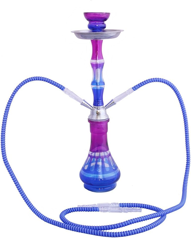 GStar NeverXhale Series Premium 20" 2 Hose Hookah Complete Set (Blue)