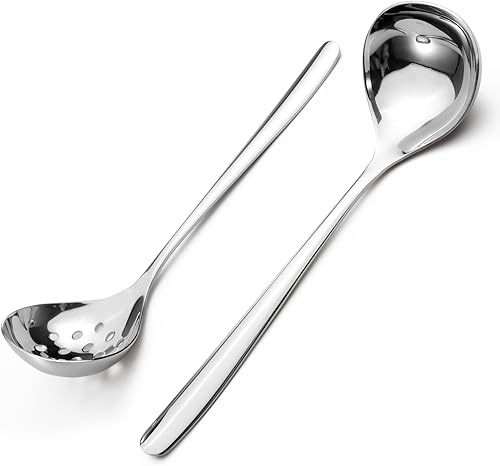 Miniatura 8 de Realand Cucharón pequeño para salsa, 3 cucharones de sopa de acero inoxidable 304 para servir, cuchara de metal para aderezo de ensalada, color