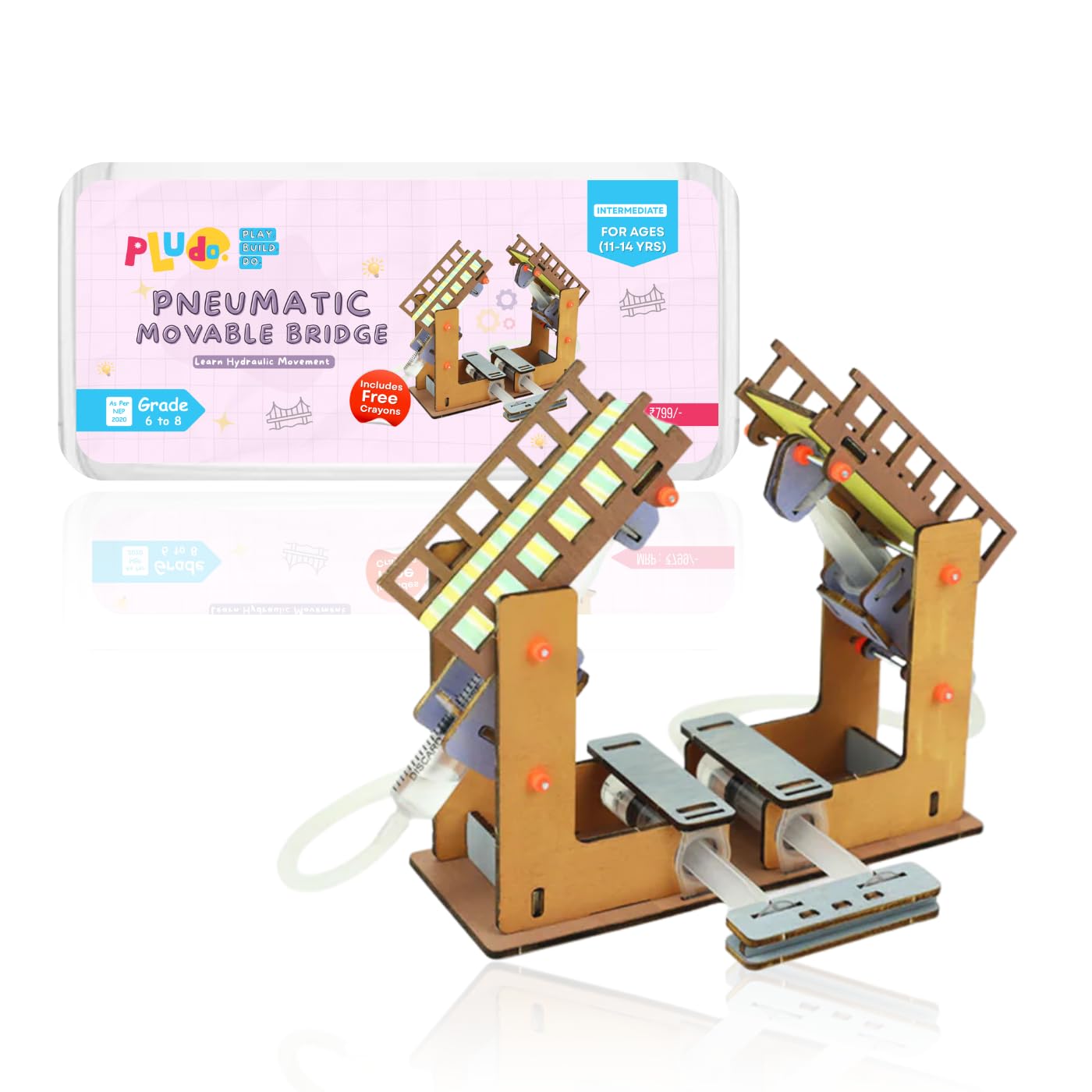 Pludo Pneumatic Movable Bridge STEM Kit – Hydraulic Movement Learning Toy for Ages 11–14 | Grade 6–8 Hands-on Science Project-image-16