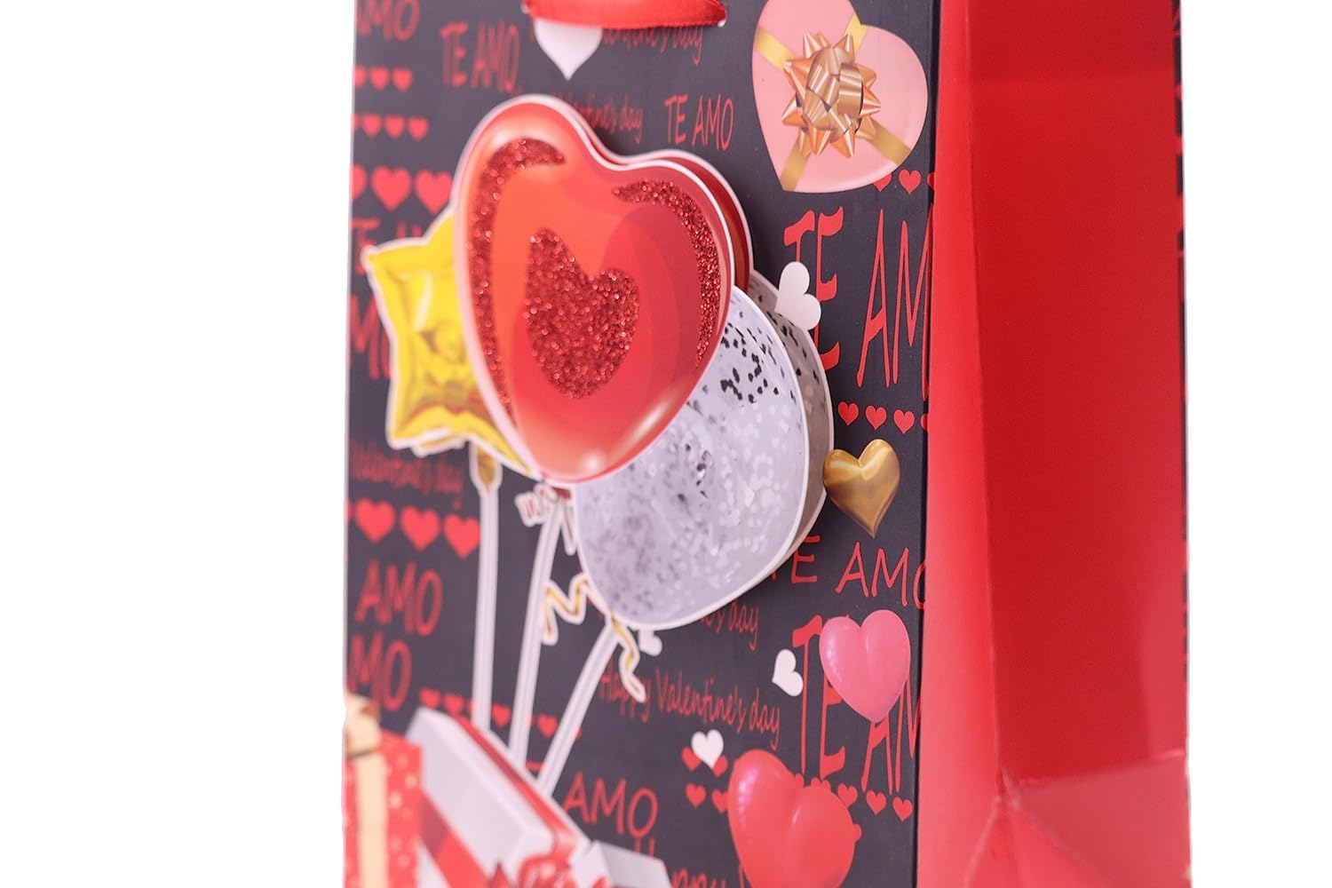 NESTIC 3D Multi Valentine’s Day Rose Love Cardboard Gifts Paper Bags for Gifting People with Rich Taste on Collage/School/Anniversary/Birthday Parties and Wedding Candy Bag(Set of 4) 4