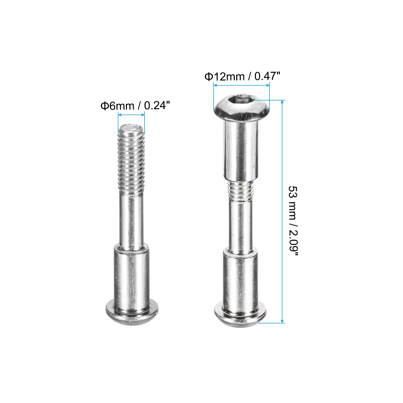 PATIKIL Fixed Bolt Screw, Folding Shaft Locking Screw Folding Place Fixed Bolt Replacement Parts Compatible for M365 Electric Scooters, Silver