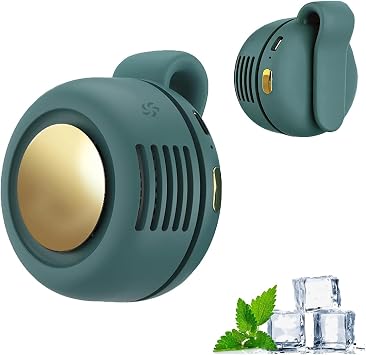 360 Rotatable Portable Mini Clip on Fan - 2026 New Small Fan Clip-on for Shirt & Waist, Adjustable 3-Speed Suspended Whirlwind Fans, Summer Gift For Outdoor & Office, Travel Green