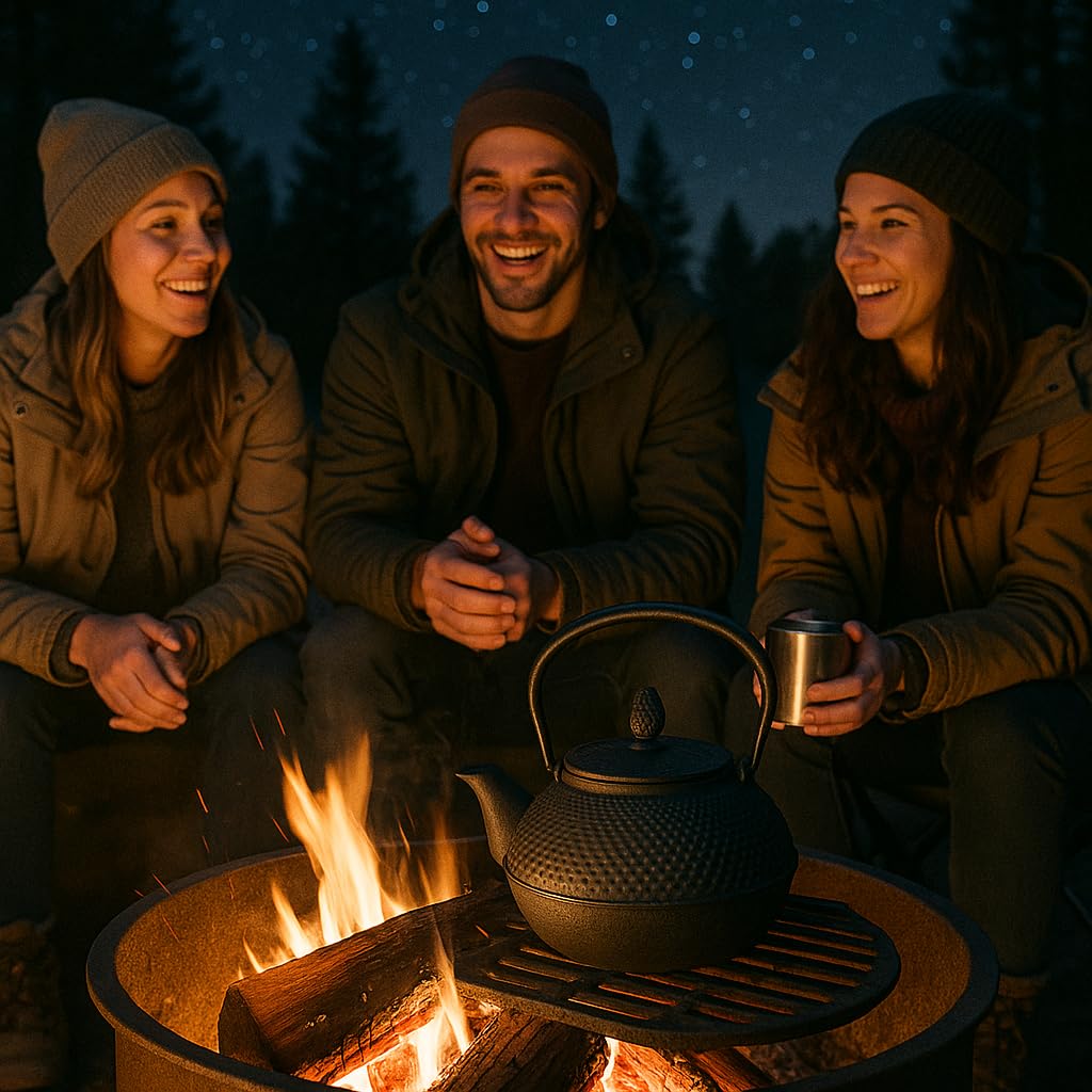 Creative Home Kyusu 30 Oz. Cast Iron Tea Pot - Black