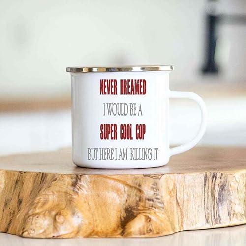 Miniatura 4 de Inspirational Gift Funny Cop Gifts, for Brother-in-law's Birthday - Quote on 12 Oz White Stainless Steel Camping Mug