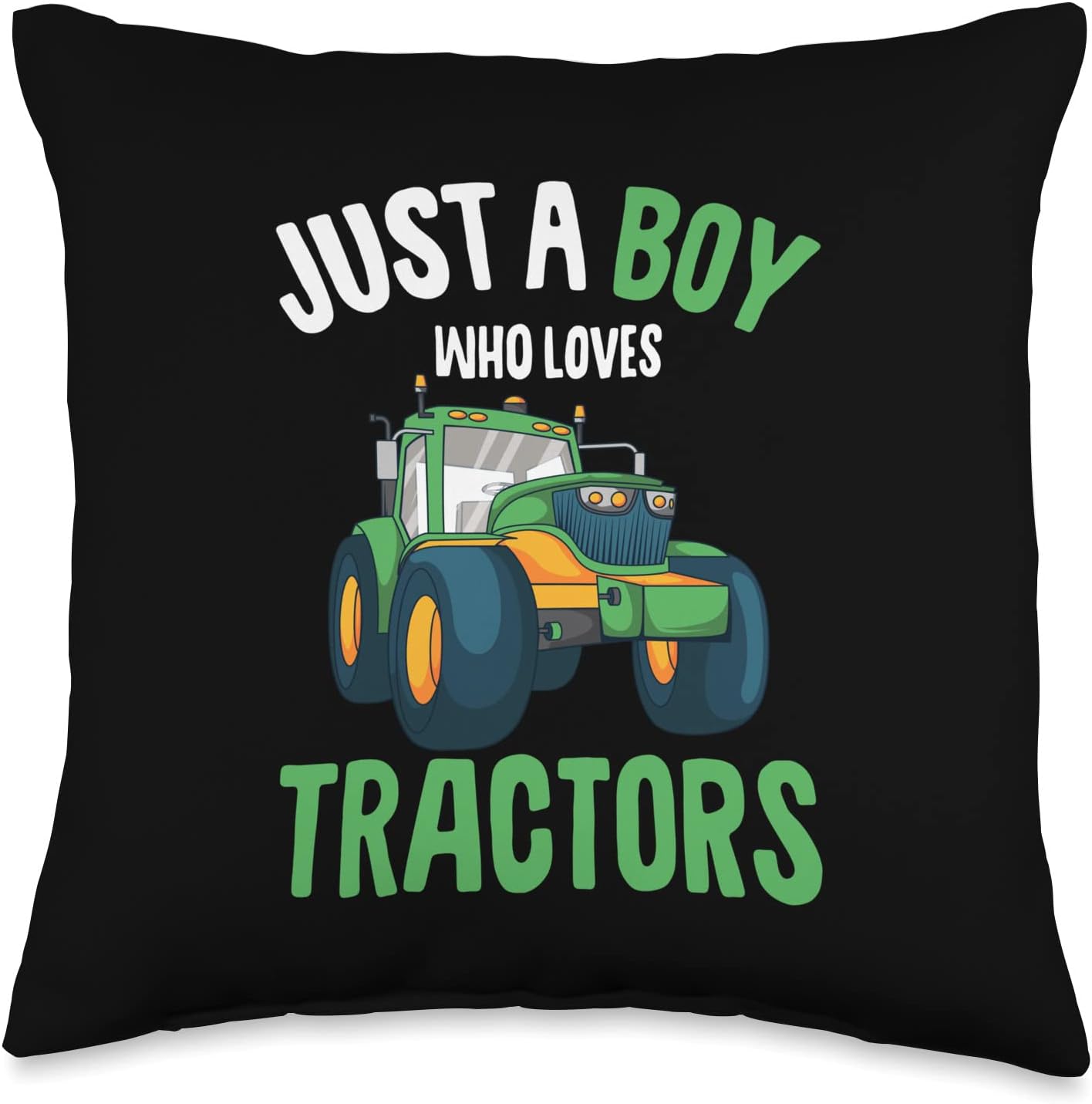 Just A Boy Who Loves Tractors Kids Boys Throw Pillow