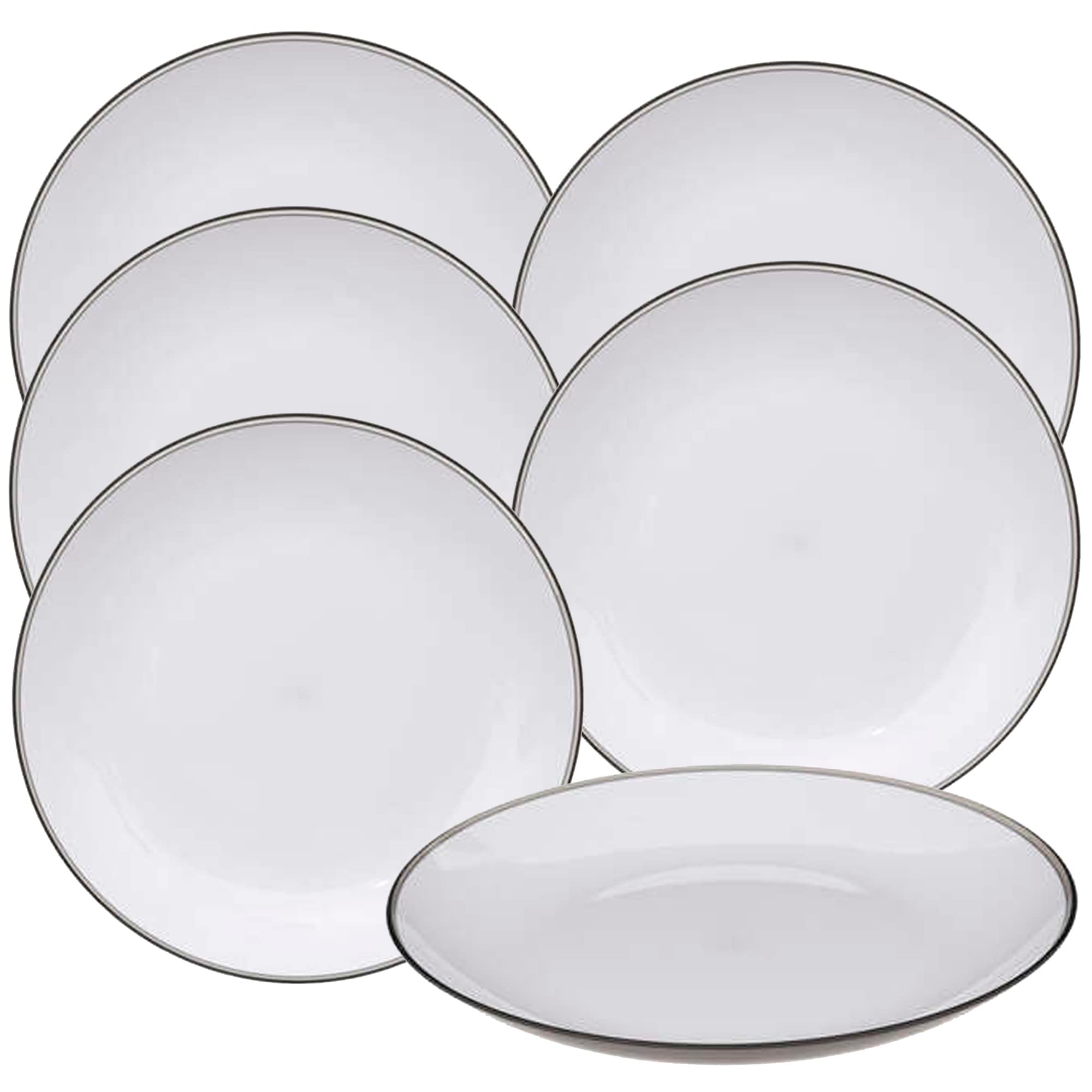 WELL HOME MOBILIARIO & DECORACIÓN Set of 6 WellHome Grey Plates