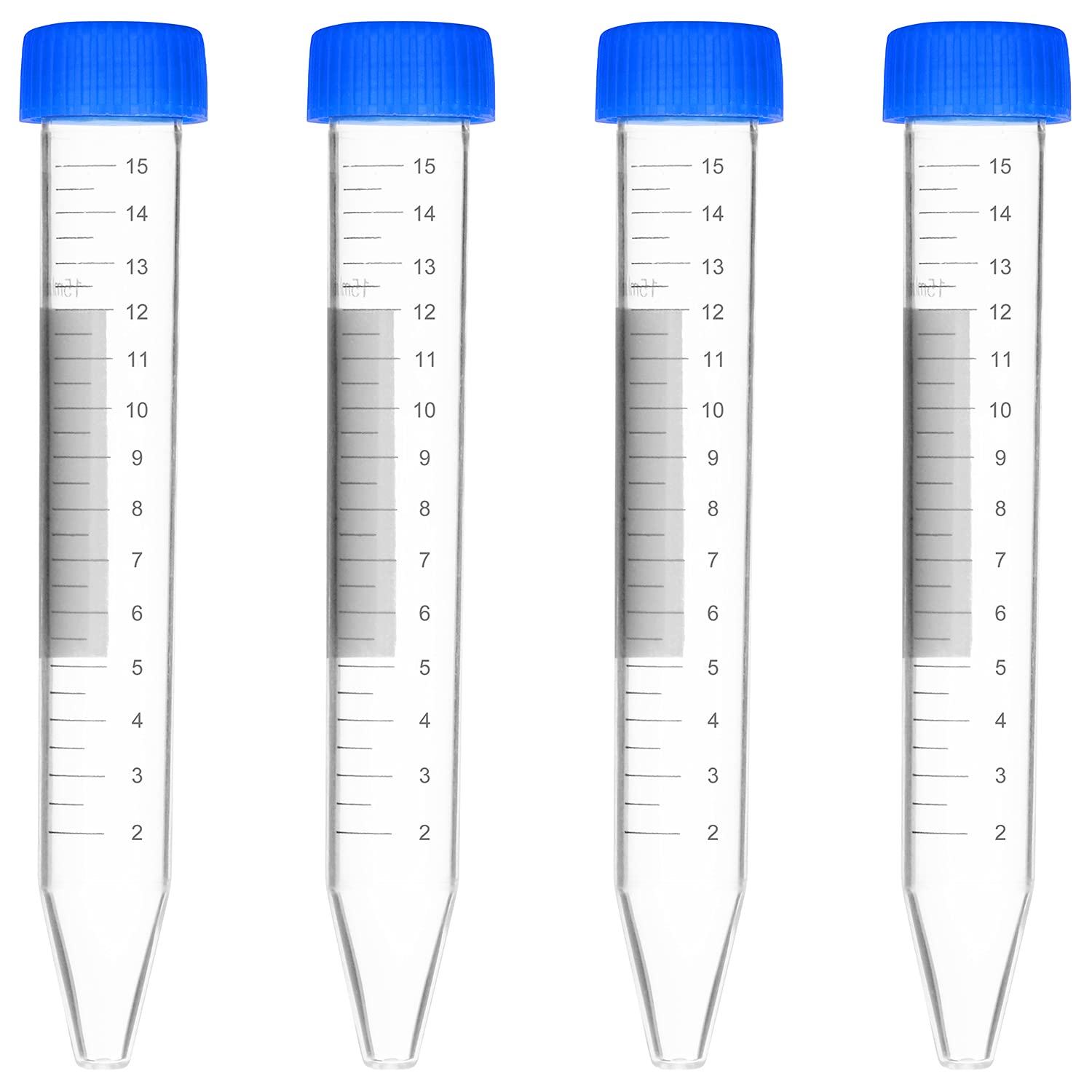 stonylab Micro Provette per Centrifughe, Plastica Trasparente Graduata di Polipropilene da 15ml con Tappo Piatto, Provette da Laboratorio Conical Centrifuge Tubes (15ml, 50 Packs)