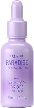 Isle of Paradise Face + Body Self-Tan Drops, Fragrance-Free, Dark, 30 mL