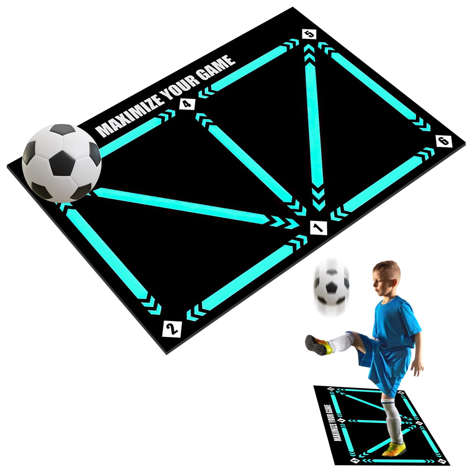 CHANCCI Tappetino per l'allenamento del calcio, 60 X 90 Cm Tappetino per l'allenamento del calcio, Tappetinos per l'allenamentos del controllo del pallone antiscivolo