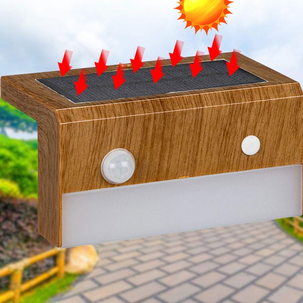 Aplique de Pared, Paquete de 2 Unidades, lámpara Solar IP65, Resistente al Agua, con Sensor de Movimiento, Luces de Seguridad para Exteriores, jardín, Patio, Entrada y Valla (luz r
