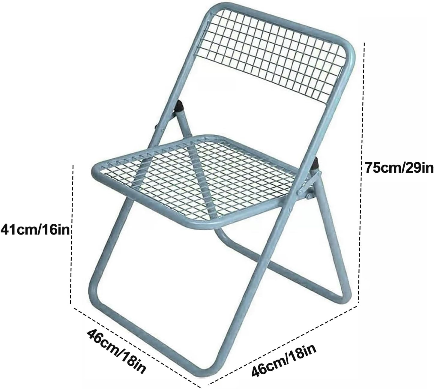 Folding Dining Chairs, Single Iron Art Frame Foldable Chairs Indoor, Nice Folding Chairs, Chair Foldable for Bedroom Patio Party Event(Blue)