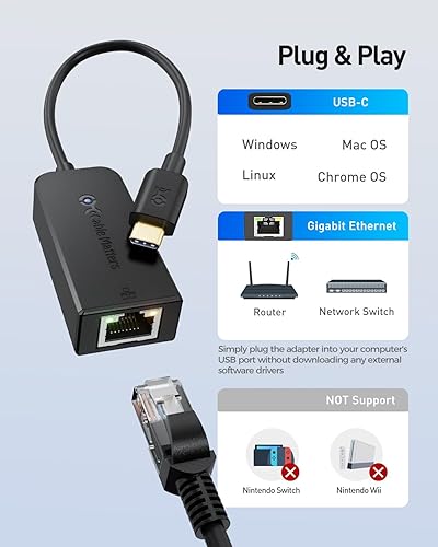 Miniatura 4 de Cable Matters Paquete de 2 adaptadores USB C a Ethernet Plug & Play con PXE, clon de dirección MAC (adaptador Thunderbolt a Ethernet, red Gigabit a