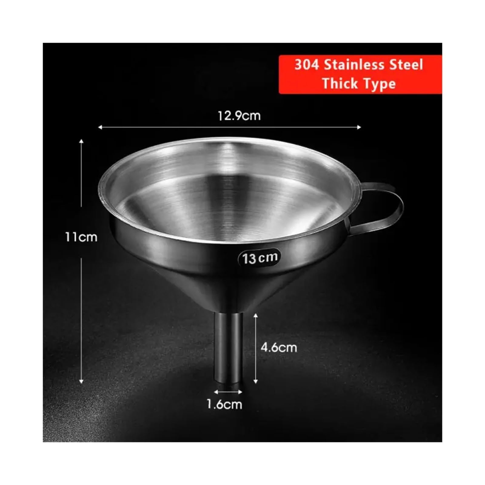 embudo， Embudo de acero inoxidable, embudo for líquidos de aceite de cocina, embudo de Metal con filtro desmontable, embudo de boca ancha for enlatar herramientas de cocina(304 Thick Medium)