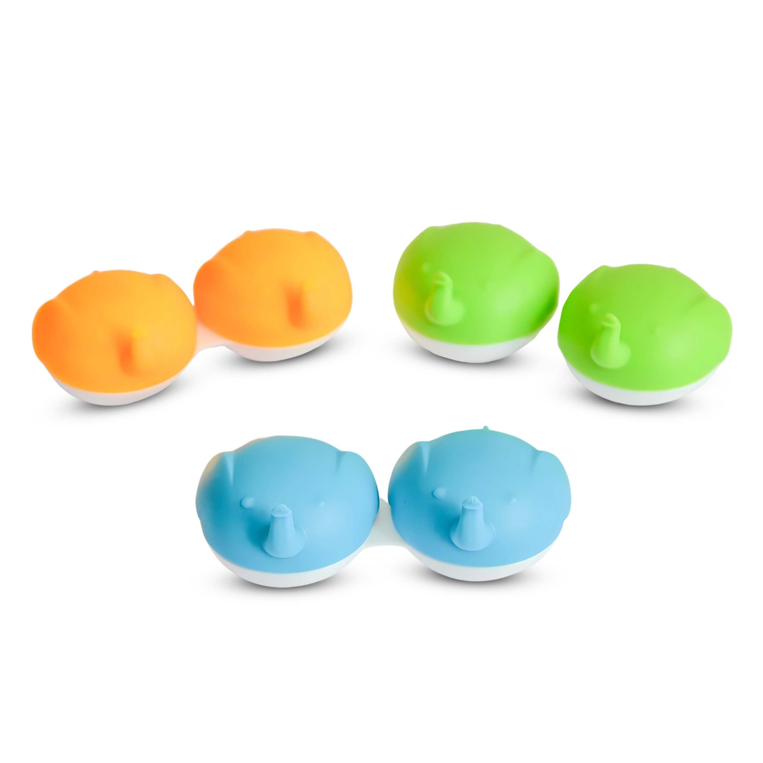 Funny and Cute Elephant Contact Lens Storage Dipping Case - 3 Pieces Per Sports World Vision, Orange, Modern