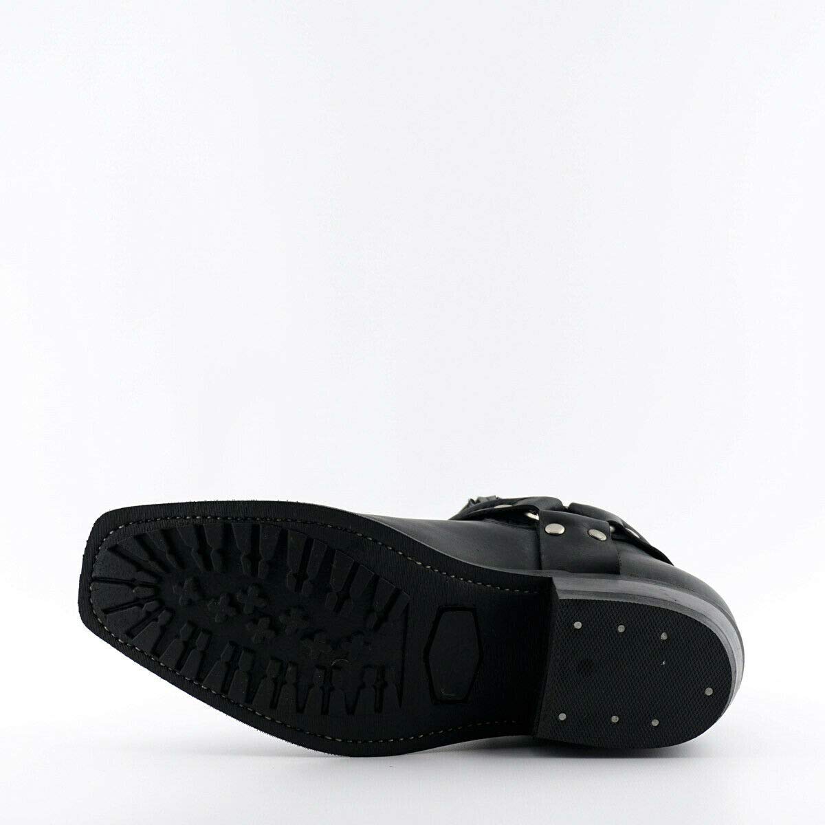 Grinders Renegade Lo Stivaletti Unisex di Pelle Stile Motociclista Cowboy