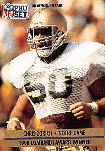 Amazon.com: Chris Zorich Football Card (Notre Dame 1990 Lombardi