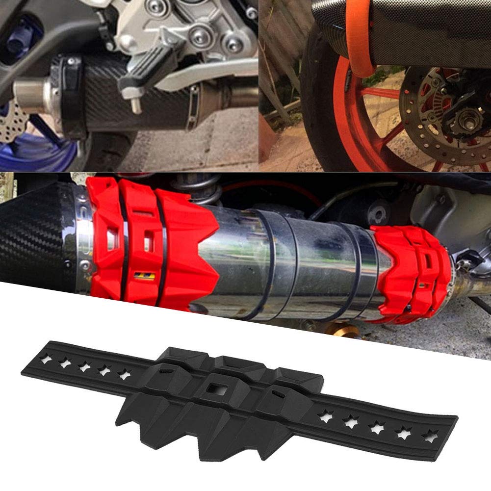 Coperchio della protezione dello scarico, protezione della protezione del tubo di scarico del motociclo universale anti-caldo(Nero)