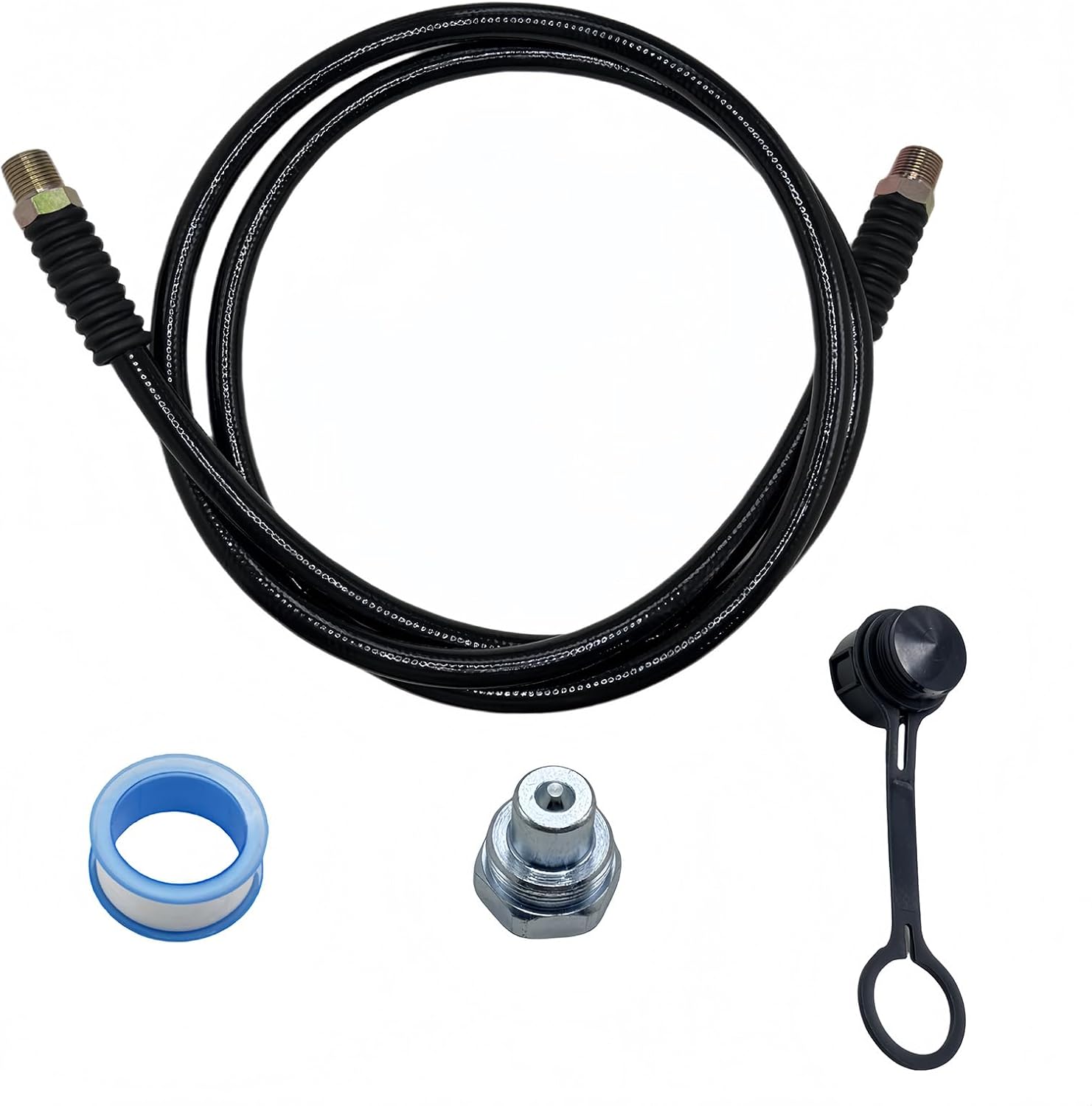 6 FeeT 10000psi High Pressure Hydraulic Hose CH-604 Coupler 3/8" NPT Thread 1/4" ID x 6 FT(Black, 6' 10000psi)