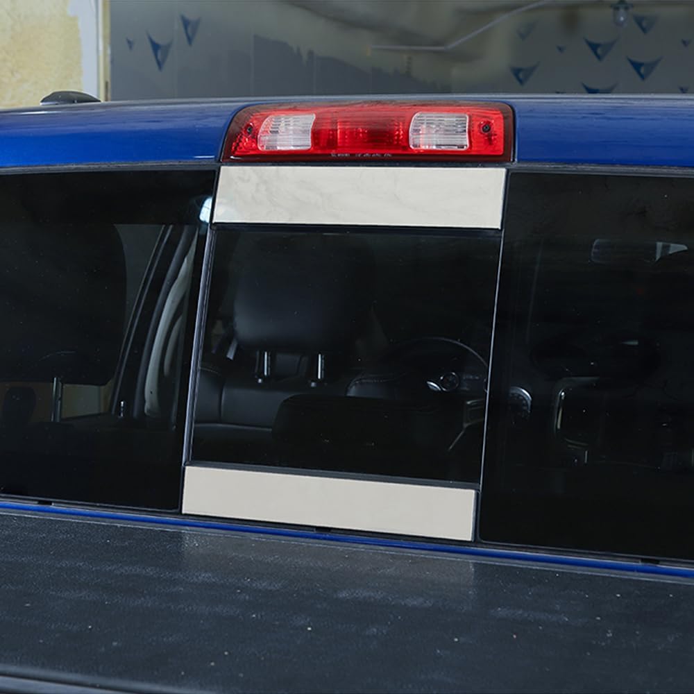 2PCS Sliding Rear Window Tailgate Trim Stainless Steel Decoration Strips Panel for Dodge RAM 2011-2024