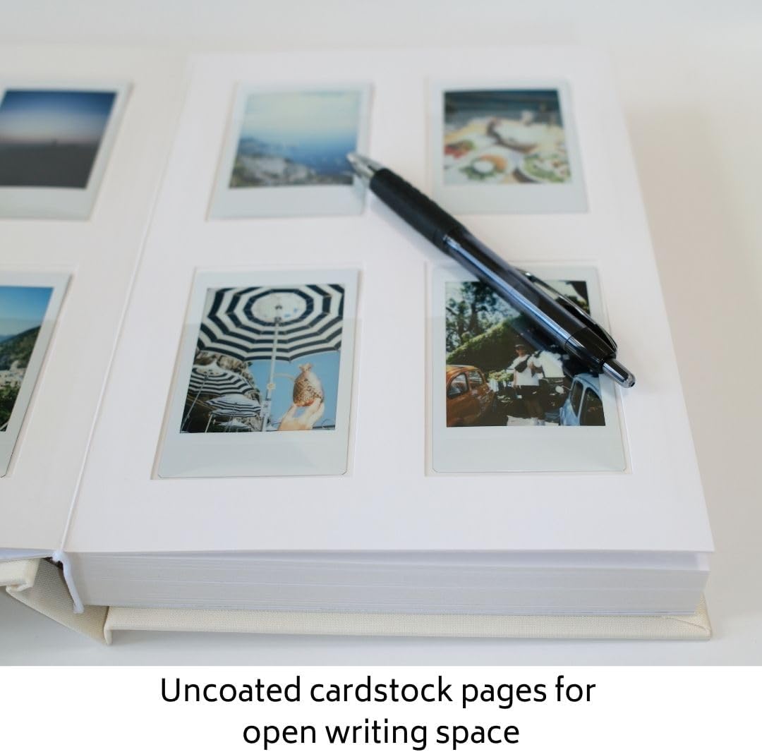 Hardcover Mini Photo Album with Writing Space, 128 Pockets, Compatible with Fujifilm Instax Mini 11 9 8 7s 90 70, Wedding Mini Photo Album (Sage)