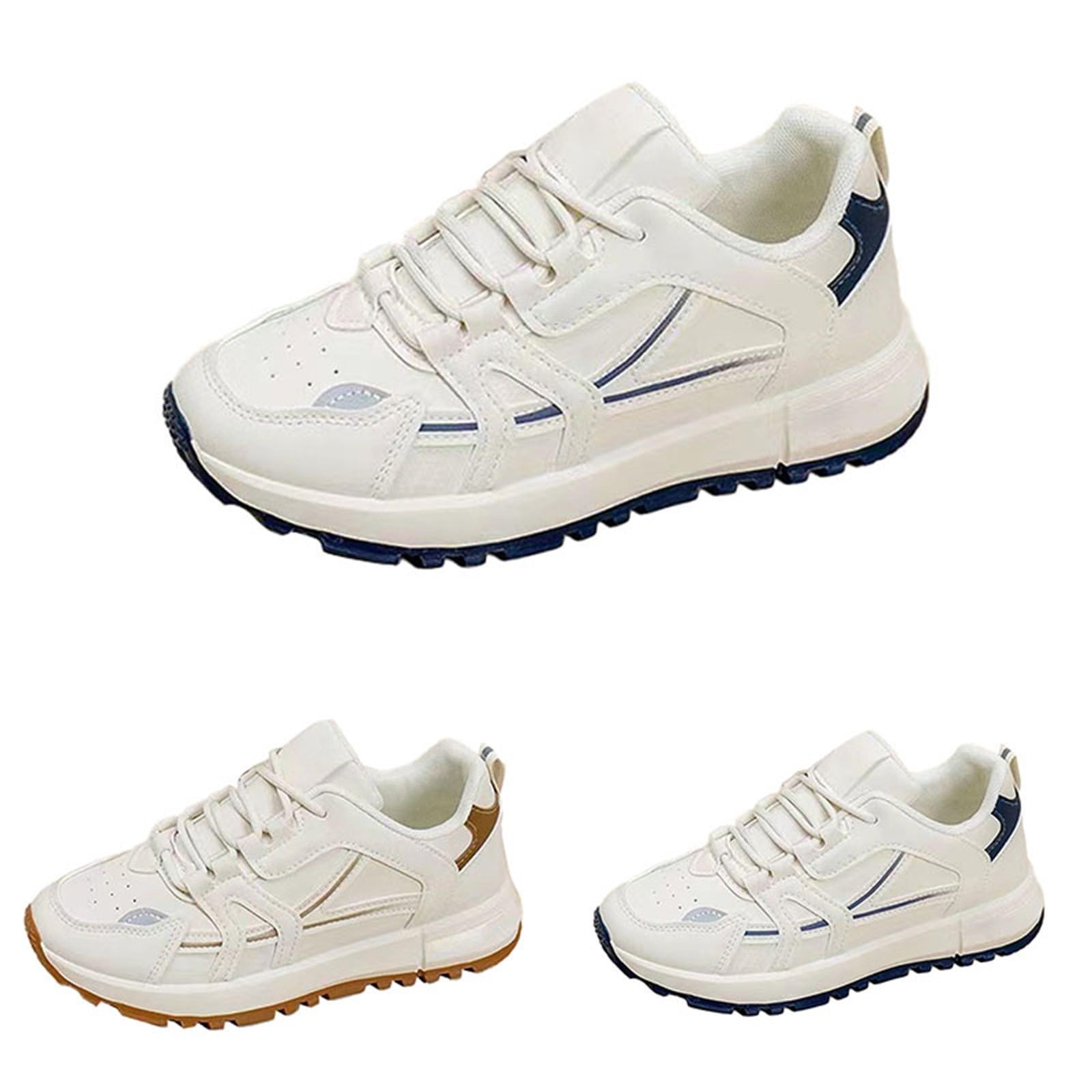 Generisch Scarpe da ginnastica da donna, classiche, con plateau, basse, suola morbida, suola piatta, comode e antiscivolo, per il fitness, scarpe da passeggio, leggere con lacci