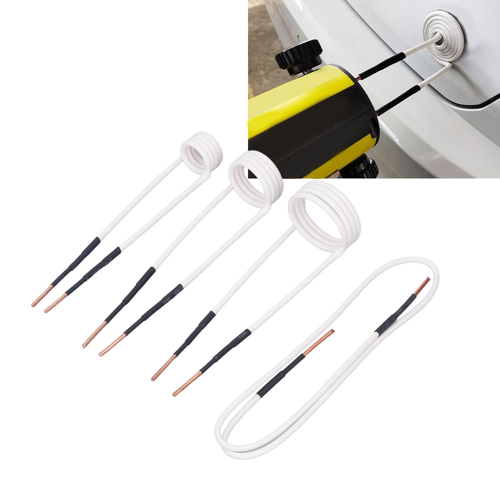 Garosa 4-teiliges Induktionsheizspulen Set Zubehör mit 2,5mm Messingkern für Kupferdrahtformung Hochfrequenz Heizung - Größen 20mm, 30mm, 40mm, 750mm