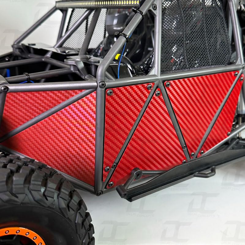 Decal Concepts Carbon Fiber Inner Body Panel Decal Accent Kit - Fits Traxxas Unlimited Desert Racer (UDR) (Red Carbon Fiber)