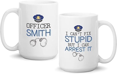 Vista 10 de Taza de café personalizada de sargento de policía, regalo de promoción, taza con nombre personalizado para papá policía, mamá, policía, 11 onzas, 15