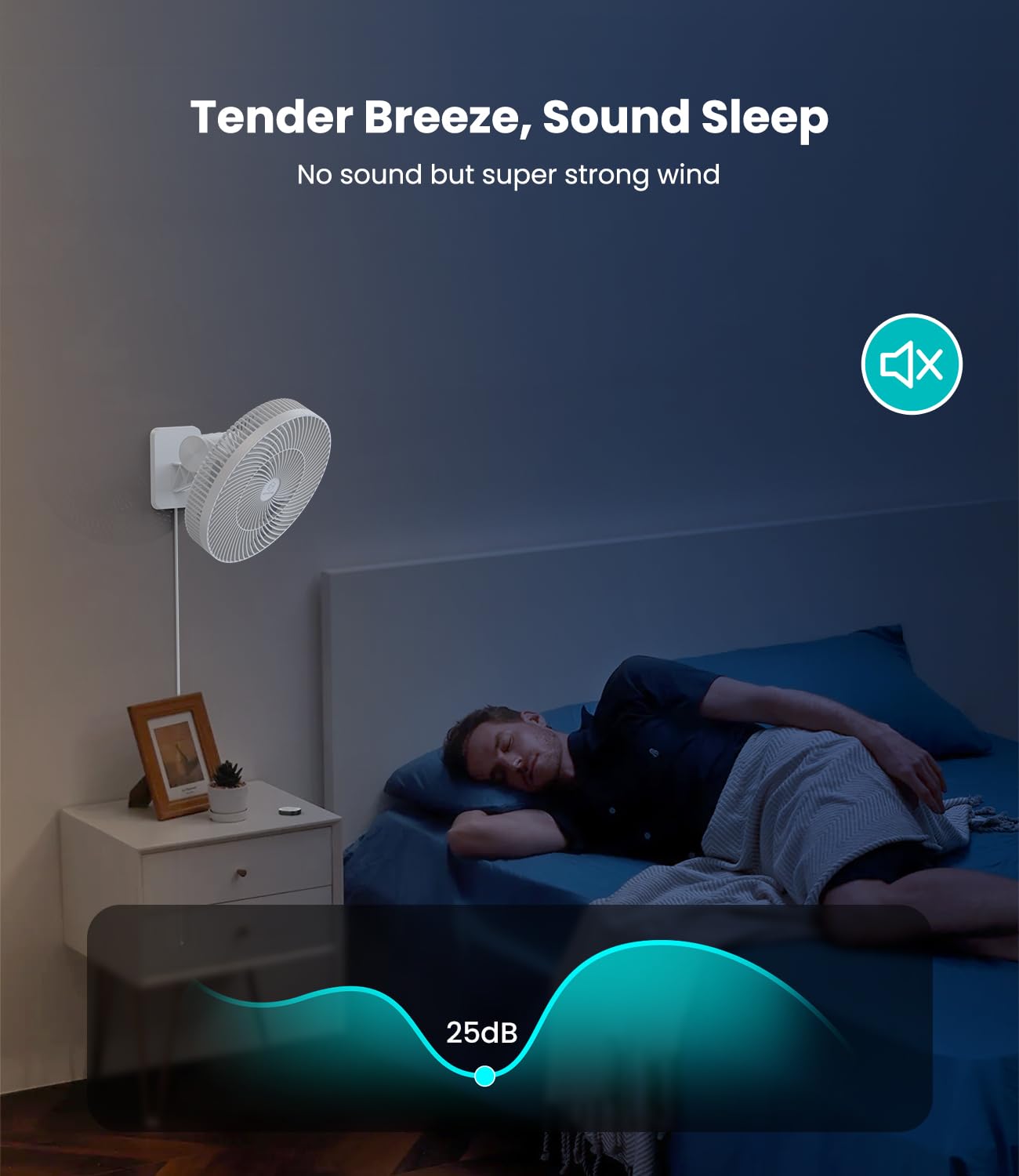 Ventilador de pared de 12 pulgadas con control remoto, oscilación de 90°, temporizador de 4 velocidades e inclinación ajustable, cable de 8.2 pies, silencioso, ideal para el hogar 8